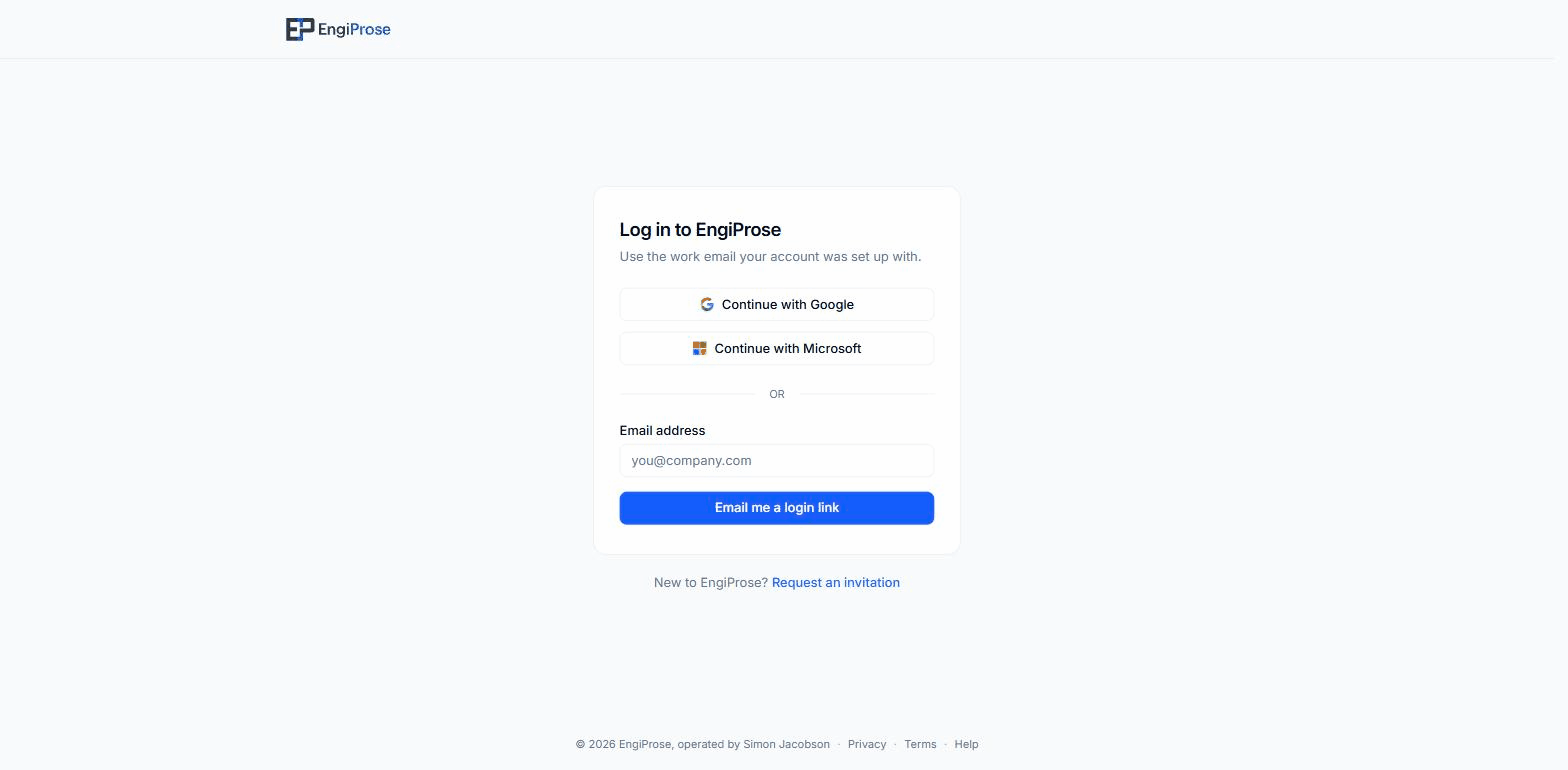 The login page, with Continue with Google, Continue with Microsoft, and an email address field